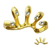 Genérico Interlocked Hands Fingers Jewelry (Gold-2, 11.2 * 7.4 cm/4.4 * 2.9 in)