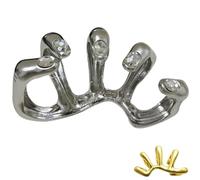 Genérico Interlocked Hands Fingers Jewelry (Silver, 11.2 * 7.4 cm/4.4 * 2.9 in)
