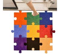 Genérico Interlocking Floor Tiles, Puzzle Felt Mat, 11.38x7.99x0.35 Inches Soft Multicolor Piece Rainbow Non Slip Tiles for Wall Decor, Baby Toddler Kids Room, and Play Area
