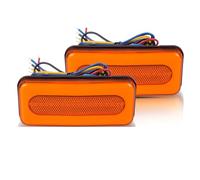 Genérico Intermitente coche Luz LED Freno Parachoques Trasero Lámpara Liquidación Señal Giro Para Camioneta Todoterreno Camión Furgoneta Trasera 3 En 1 Indicador de dirección(2pcs Square Yellow)