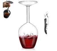 Genérico Inverted Flip Tall Wine Glass,Unique Creative Upside Down Red Wine Glasses,Elegant Long Stem Inverted Cups,Rotating Rolling Un-Spillable Wines Glasses,Fun Gifts for Wine Lover (1)