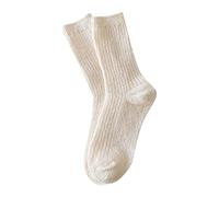 Genérico Invierno Blanco e Invierno Color Sólido Multicolor Engrosado Caliente Calcetines Casual Midtube Calcetines Transparente Niño Niña, blanco, Talla única