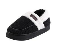 Genérico Invierno Mujer Zapatillas Casa Hombre Cerradas Men's Spring and Autumn Winter Thick Heeled Cotton Slippers For Indoor Home Couples Simple Plus Velvet Zapatillas Pelo Mujer (Black, 40)