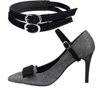 Genérico Invisible High Heel Shoe Straps - Flexible Shoe Straps Extender | Black Clear Shoes Strap for Heels | Adjustable Elastic Anti Slip Shoes Ankle Strap, Heel Retention Bands for Loose High Heels
