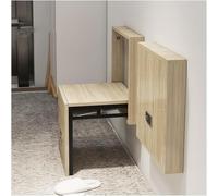 Genérico Invisible para Cambiar Zapatos de Entrada, Silla Plegable de Pared Taburete Diseño de Apertura y Cierre a Banco de Asiento de Ducha de Madera Maciza, Taburete de Ducha Que Ahorra Espacio (A)