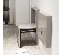 Genérico Invisible para Cambiar Zapatos de Entrada, Silla Plegable de Pared Taburete Diseño de Apertura y Cierre a Banco de Asiento de Ducha de Madera Maciza, Taburete de Ducha Que Ahorra Espacio (B)