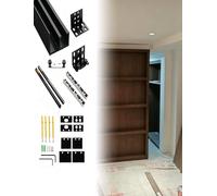 Genérico Invisible Rail Kit for Sliding Doors, Closet Door Track Ghost Door Hardware Kit,Modern Pocket Door Guide with Soft Close Mechanism(160cm/63in)