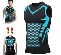 Genérico Ionic Shaping Sleeveless Shirt, Ionic Shaping Vest Men, Energetic Ionic Shaping Vest, Slimming Body (Black L)