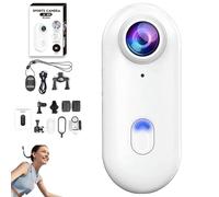 Genérico IonicSwift Riding Camera - Hands-Free POV CAM for Equestrians, Ionic Swift Video Camera Clip On, HD 1080p/4k RideView - Thumb Cameras Necklace with 360° Rotation Spring Clip (4K,White)