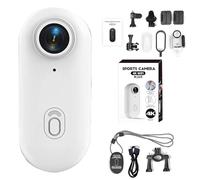 Genérico IonicSwift Riding Camera, Rideview Hands-Free POV Camera, Mini Sports Action CAM with Magnetic Clip and Bracket, 4K/170° Ultra-Wide Angle, for Cycling,Diving,Equestrian (White 4K)
