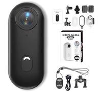 Genérico IonicSwift Riding Camera, Rideview Hands-Free POV Camera, Mini Sports Action CAM with Magnetic Clip and Bracket, 4K/170° Ultra-Wide Angle, for Cycling,Diving,Equestrian (Black 4K)