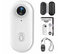 Genérico IonicSwift Riding Camera, Rideview Hands-Free POV Camera, Mini Sports Action CAM with Magnetic Clip and Bracket, 4K/170° Ultra-Wide Angle, for Cycling,Diving,Equestrian (White1080P)