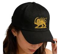 Genérico Iranischer Retro-Hut Unisex - „Make Iran Great Again“-Design, Schwarz mit Flaggenmotiv, Löwe, Altmodischer Stil, Bequem Robust, Ideal für Alltag, Freizeit, Events Modebewusste | Kopf