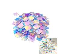 Genérico Iridescent Acrylic Squares | 100 Pieces High-Clarity Lightweight | Holographic Acrylic Sheet | for Mosaic Art Light Jewelry Home Indoor Women Men