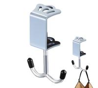 Genérico Iron Double Hooks, Desk Bag Hanger, 4 pulgadas Adjustable Thickness Mount with Sturdy Under Table Storage, Multi Purpose Holder for Bags, Purses, Backpacks, Coats, Kitchen, Bathroom,