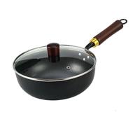 Genérico Iron Pan - Hand Forged 950g 40cm | Uncoated Thick Iron Pot Hand-Forged Uncoated Pot Non-stick for Induction Hob | Carbon Steel Stir Fry Skillet Deep Chinese Frying Pan Round Bottom