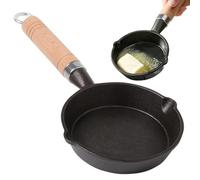 Genérico Iron Small Egg Pan, Cast Skillet, Frying Cookware, Drip-Spouts, Pre-Seasoned, Oven Safe, Sturdy Material, Compact Size, Heat Retention, Perfect for Kitchen, Home, Restaurant Use