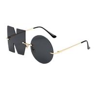 Genérico Irregular Rimless Sunglasses - Letter NO Sunglasses | Rimless Irregular Metal Frame Party Sunglassess | Lightweight Anti-UV Funny Alphabet Eyewear For Men & Women