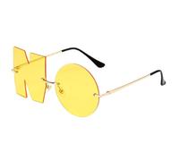 Genérico Irregular Rimless Sunglasses - Letter NO Sunglasses | Rimless Irregular Metal Frame Party Sunglassess | Lightweight Anti-UV Funny Alphabet Eyewear For Men & Women