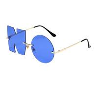 Genérico Irregular Rimless Sunglasses - Letter NO Sunglasses | Rimless Irregular Metal Frame Party Sunglassess | Lightweight Anti-UV Funny Alphabet Eyewear For Men & Women