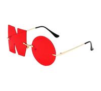 Genérico Irregular Rimless Sunglasses - Letter NO Sunglasses | Rimless Irregular Metal Frame Party Sunglassess | Lightweight Anti-UV Funny Alphabet Eyewear For Men & Women