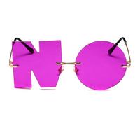 Genérico Irregular Rimless Sunglasses - Sunglasses Eyewear Glasses | 2023 Letter NO Party Frameless DesignSunglasses Men Women Metal PC Lens Fun Party Sun Glasses Lightweight