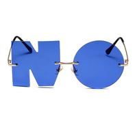 Genérico Irregular Rimless Sunglasses - Sunglasses Eyewear Glasses | 2023 Letter NO Party Frameless DesignSunglasses Men Women Metal PC Lens Fun Party Sun Glasses Lightweight
