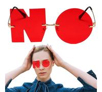 Genérico Irregular Rimless Sunglasses - Sunglasses Eyewear Glasses | 2023 Letter NO Party Frameless DesignSunglasses Men Women Metal PC Lens Fun Party Sun Glasses Lightweight
