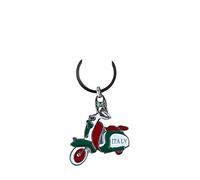 Generico Italia - Llavero de anillo con cadena con símbolo de Italia. Fabricado en Italia. Souvenir y objeto de colección, unisex., Moto Tricolor, Talla única