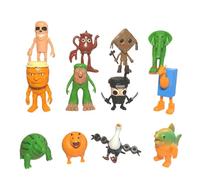 Genérico Italian Brainrot Tung Tung Tung Sahur Figura, Tralalero Tralala Figure Impresa en 3D, Decoración de Escritorio Tralalero Tralala, Figuras de Acción Regalos para niños y Adultos (12 Piezas-B)