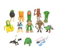 Genérico Italian Brainrot Tung Tung Tung Sahur Figura, Tralalero Tralala Figure Impresa en 3D, Decoración de Escritorio Tralalero Tralala, Figuras de Acción Regalos para niños y Adultos (13 Piezas)