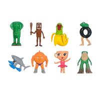 Genérico Italian Brainrot Tung Tung Tung Sahur Figura, Tralalero Tralala Figure Impresa en 3D, Decoración de Escritorio Tralalero Tralala, Figuras de Acción Regalos para niños y Adultos (8 Piezas-A)