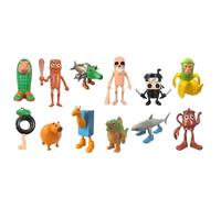 Genérico Italian Brainrot Tung Tung Tung Sahur Figura, Tralalero Tralala Figure Impresa en 3D, Decoración de Escritorio Tralalero Tralala, Figuras de Acción Regalos para niños y Adultos (12 Piezas)