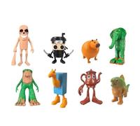 Genérico Italian Brainrot Tung Tung Tung Sahur Figura, Tralalero Tralala Figure Impresa en 3D, Decoración de Escritorio Tralalero Tralala, Figuras de Acción Regalos para niños y Adultos (8 Piezas)