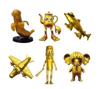 Genérico Italian Brainrot Tung Tung Tung Sahur Figura, Tralalero Tralala Figure Impresa en 3D, Decoración de Escritorio Tralalero Tralala, Figuras de Acción Regalos para niños y Adultos (6 Piezas)