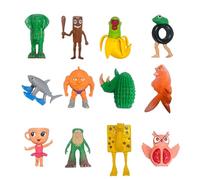 Genérico Italian Brainrot Tung Tung Tung Sahur Figura, Tralalero Tralala Figure Impresa en 3D, Decoración de Escritorio Tralalero Tralala, Figuras de Acción Regalos para niños y Adultos (12 Piezas-C)