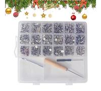 Generico Jacke Nieten - 11 Sizes Doppelkappe Druckknöpfe, 455 Pieces Farben Kupfer Druckknöpfe ohne Nähen, Nieten mit Befestigungswerkzeug und Box | für Gothic-Gürtel, Hut, Hose, Tragetasche