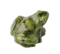 Genérico Jade Frog Figurine - Miniature Frogs Statue, Decorative Table Decor, Realistic Animal Sculpture, Handcrafted Stone Detail, Premium Zen Ornament, Holiday Accent for Bedroom Meditation