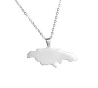 Genérico Jamaica Map Necklaces Stainless Steel Pendant Jewelry Heart Jamaican Map Jewelry Gift for Men and Women (Model 2)