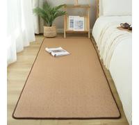 Genérico Japanese Floor Mattress Natural Rattan Area Rug with Soft Cushion Layer, Non-Slip Base & Cool Touch, Breathable Home Decor Woven Tatami Mat(Brown,2 * 2m/79 * 79in)