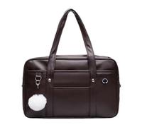 Genérico Japanese Style Shoulder Bag for Women,PU Tote with Inner Pockets,Adjustable Strap Daily Carry Purse for Outings (brown)