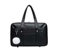 Genérico Japanese Style Shoulder Bag for Women,PU Tote with Inner Pockets,Adjustable Strap Daily Carry Purse for Outings (black)
