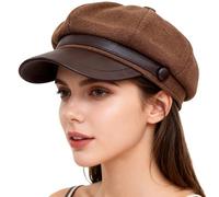 Genérico Japonés Hombre Sombreros de Lana para Mujeres para Otoño e Invierno. Sombreros de Pintor artísticos que hacen que el look sea versátil. Gorro de natación negro, café, Talla única