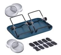 Genérico Jar Sprouting Kit - 304 Stainless Steel Mesh Lids Stand Tray, Seedling Growing Support, Drainage Rack, Kitchen Countertop Garden, Rust Proof Metal Base | For Beginners