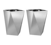 Genérico Jardinera 2 pcs Plateado 50 x 50 x 75 cm Acero Galvanizado,Casa y jardín,Jardín,Jardinería,Maceteros y jardineras-883805