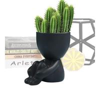 Genérico Jardinera de Cara - Macetas Pequeñas De Cerámica para Plantas De Interior con Drenaje | Macetas de Interior con Forma Humana Realista para Cocina, baño, Dormitorio, Sala de Estar