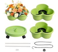 Genérico Jardinera Vertical, de Verduras - Torre de Macetas de 3 Niveles con Ruedas extraíbles para Verduras Flores Fresas Interior Exterior Balcón Terraza