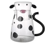 Genérico Jarra de agua para vacas - Jarra junto a la cama | Linda de leche de vidrio, adorable recipiente para bebidas frías en forma de con tapa para, té, leche, botella de agua,