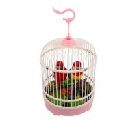 Genérico Jaula de Pájaro de Simulación Sonido Realista Activado por Voz, Juguete Electrónico, Modelo de Pájaro Interactivo Inducción, Decoración Educativa y Divertida