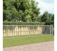 Genérico Jaula de Perros con Puerta Acero galvanizado Gris 10x2x1,5 m,Productos para Mascotas,Productos para Mascotas,Productos para Perros,Casetas y cercados para perros-3209581